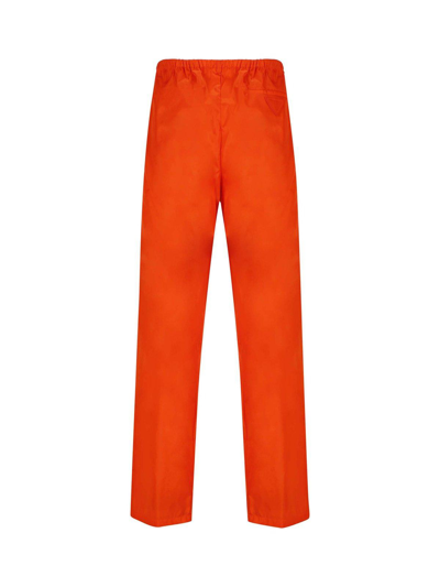 Shop Prada High Waist Straight Leg Pants In Arancio