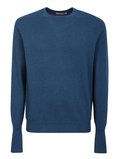 Shop Ballantyne Turquoise Cashmere Pullover In Blue