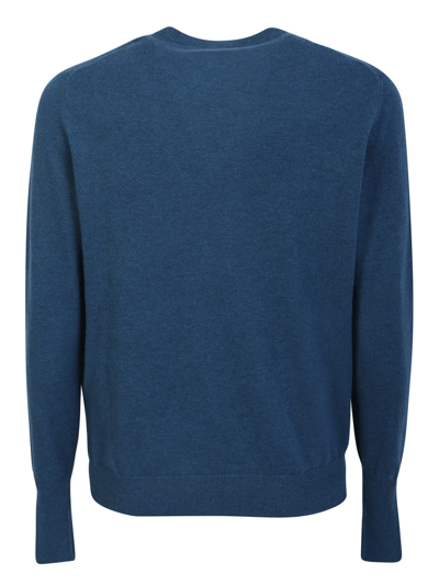 Shop Ballantyne Turquoise Cashmere Pullover In Blue