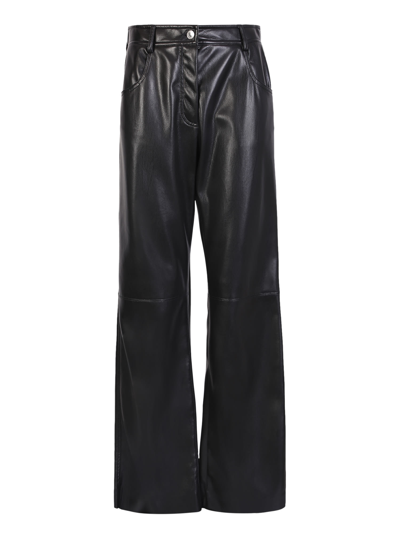 Shop Msgm Straight Leg Trousers In Eco-nappa By . Must Have Garment That Can Never Be Missing In The Wardrobe; In Nero
