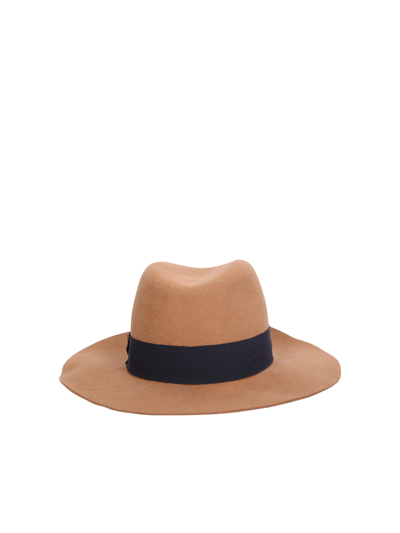 Shop Paul Smith Wide-brimmed Wool Hat By In Beige