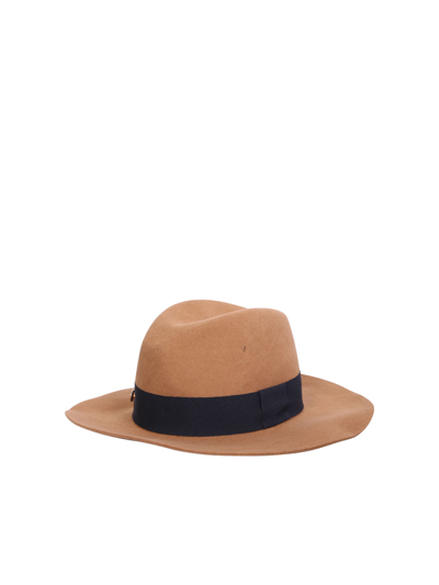 Shop Paul Smith Wide-brimmed Wool Hat By In Beige