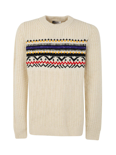 Shop Isabel Marant Crewneck Knitted Sweater In Ecru