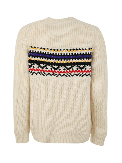 Shop Isabel Marant Crewneck Knitted Sweater In Ecru