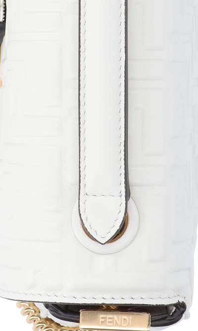 Shop Fendi Baguette Chain Midi Bag In Bianco