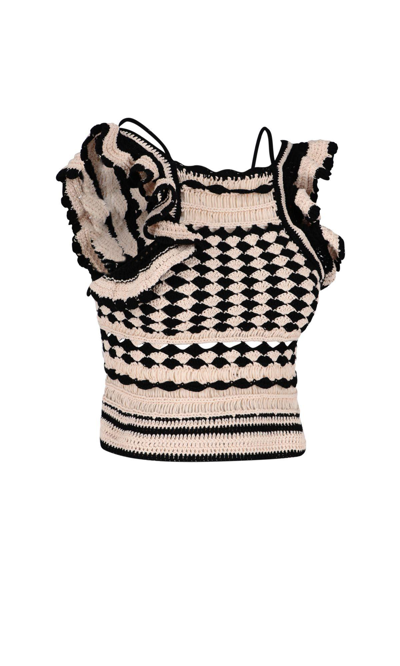 Shop Zimmermann Anneke Crochet Top In Nero