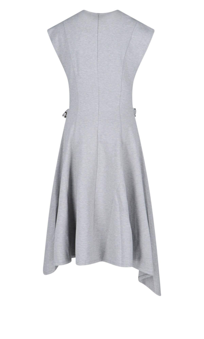 Shop Jw Anderson Midi Dress Chain Detail In Grey