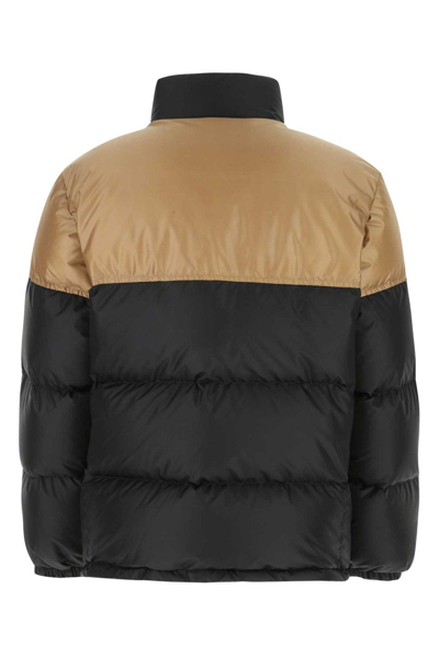 Shop Gucci Logo Patch Down Jacket In Blu