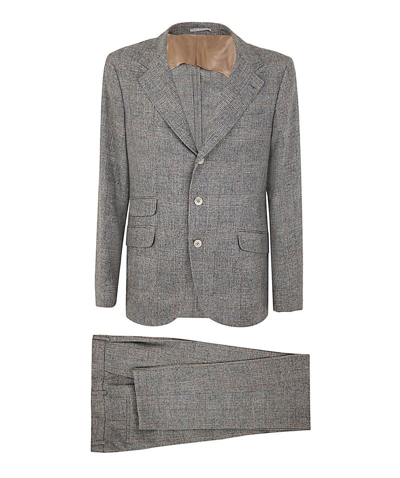 Shop Brunello Cucinelli Prince Of Wales Deconstructed Suit In Grigio