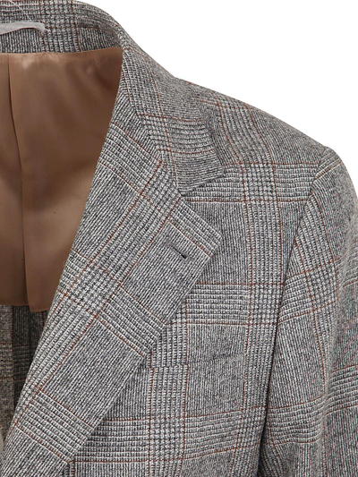 Shop Brunello Cucinelli Prince Of Wales Deconstructed Suit In Grigio