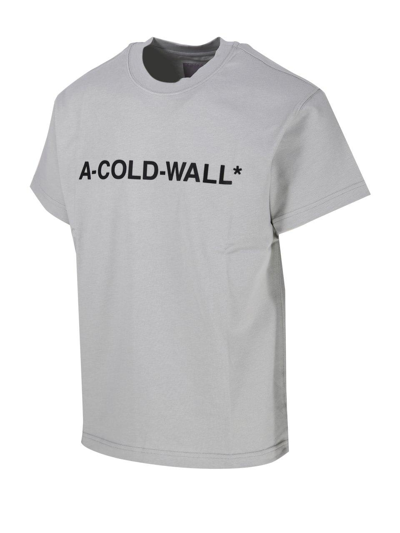 Shop A-cold-wall* Logo Printed Essential T-shirt In Light Grey