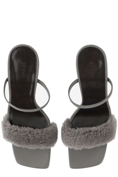 Shop By Far Ada Double Strap Heel Sandals In Cem Cement