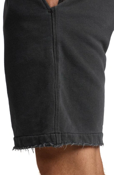 Shop Rowan Brady Cotton Terry Sweat Shorts In Faded Black