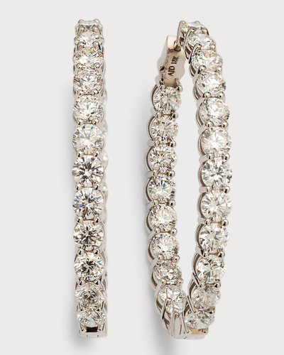 Shop American Jewelery Designs 18k White Gold Oval-shape Diamond Gh/si Medium Hoop Earrings