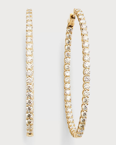 Shop American Jewelery Designs 18k Yellow Gold Large Oval-shape Round Diamond Gh/si Hoop Earrings, 2"l