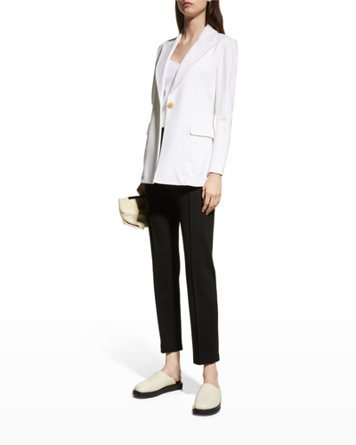 Shop Rosetta Getty Jersey Single-breasted Blazer In White