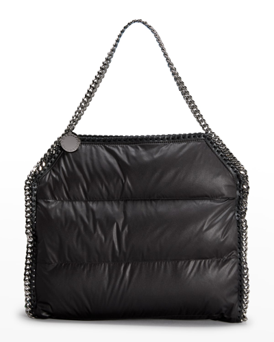 Shop Stella Mccartney Small Eco Quilted Nylon Tote Bag In Black