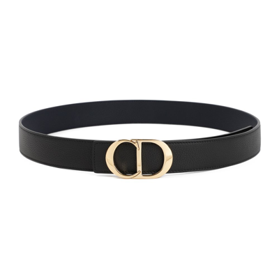 Shop Dior Homme Logo Plaque Buckle Belt In Black