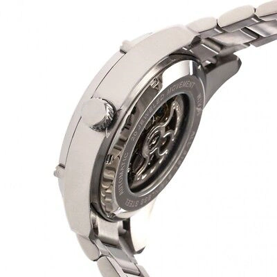 Pre-owned Heritor Automatic Daniels Semi-skeleton Men's Silver Bracelet Watch Hr7401