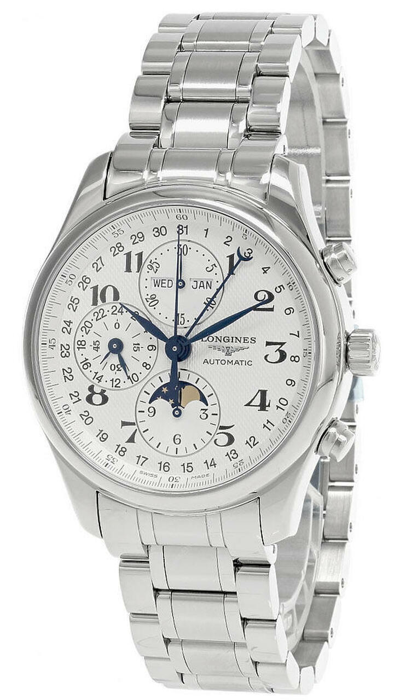 Pre-owned Longines Master Collection 42mm Auto Chrono Moonphase Watch L2.773.4.78.6