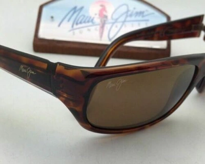 Pre-owned Maui Jim Polarized  Sunglasses Stingray Mj 103-10 Tortoise Frames & Bronze Lenses In Brown