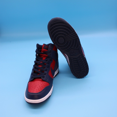 Pre-owned Nike Size 8.5- Sb Dunk High Supreme By Any Means Navy Red White High Top Sneakers
