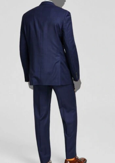 Pre-owned Lauren Ralph Lauren $640 Ralph Lauren Men's Blue Plaid Ultraflex Classic-fit Wool 2-piece Suit 44l