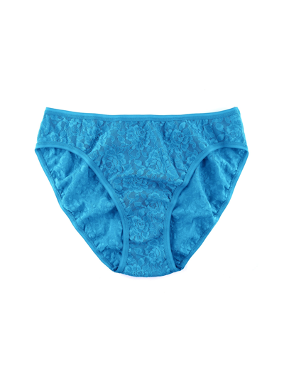 Shop Hanky Panky Signature Lace High Cut Brief In Blue