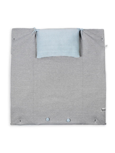 Shop Rian Tricot Kid's Cocoon Cotton-blend Blanket In Blue