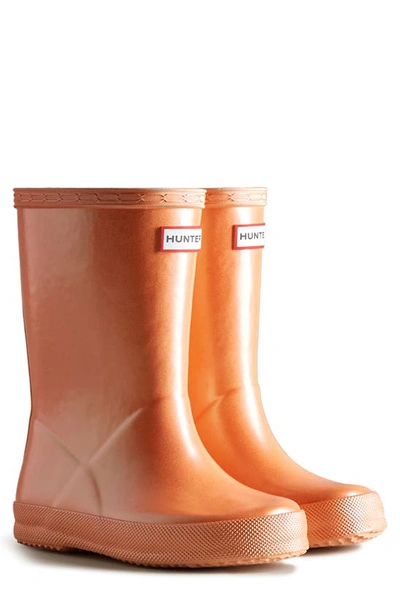 Shop Hunter Kids' Original Nebula Waterproof Rain Boot In Summit Rise Peach