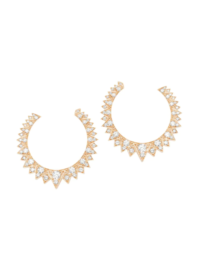 Shop Piaget Women's Sunlight 18k Rose Gold & Diamond Earrings In Pink