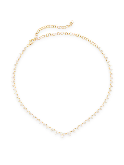 Shop Saks Fifth Avenue Women's 14k Yellow Gold & 4.08 Tcw Diamond Triangle Choker Necklace
