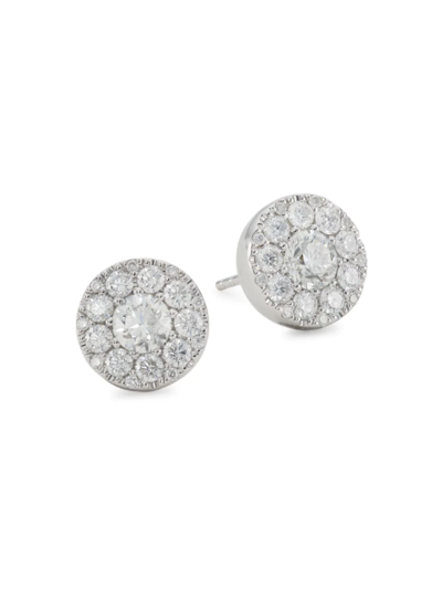 Shop Saks Fifth Avenue Women's 14k White Gold & 2 Tcw Diamond Round Stud Earrings