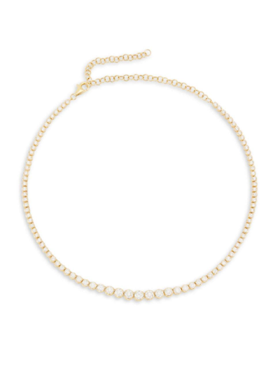 Shop Saks Fifth Avenue Women's 14k Yellow Gold & 6.73 Tcw Diamond Tennis Necklace