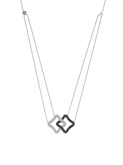Shop Danielle Marks Women's Duality 18k White Gold, Sapphire, & Diamond Double-pendant Necklace