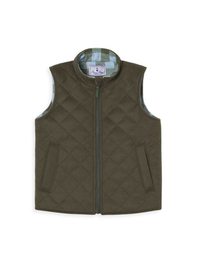 Shop Classic Prep Little Boy's & Boy's Wills Quilted Wool Vest In Green