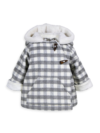 Shop Widgeon Baby Girl's & Little Girl's Plaid Wrap Jacket In Grey Plaid