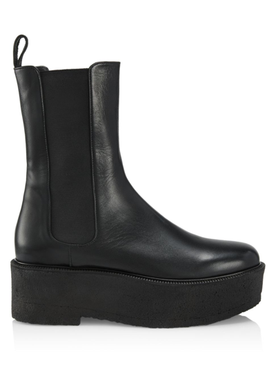 Shop Staud Women's Palamino Platform Leather Boots In Black