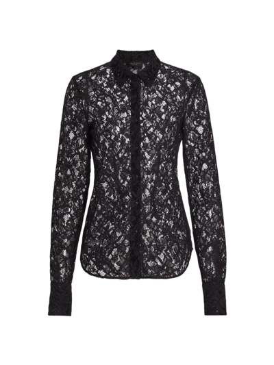 Shop Rag & Bone Women's Yvette Lace Button-down Shirt In Black