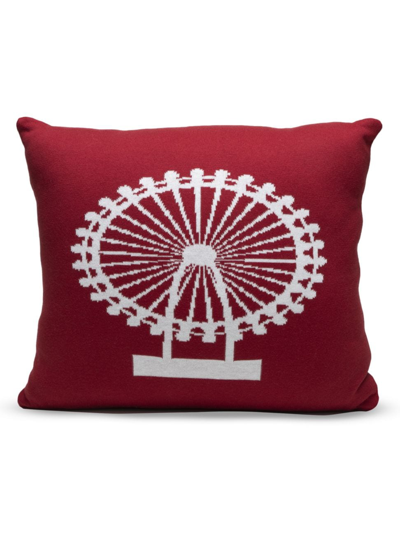 Shop Rian Tricot Kid's London Eye Cushion In Red