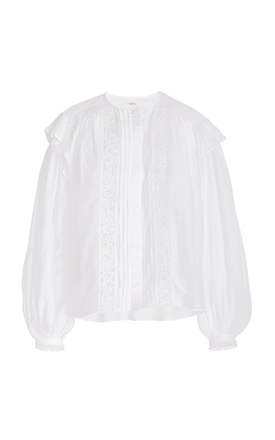 Shop Isabel Marant Étoile Women's Georgina Cotton-blend Blouse In White