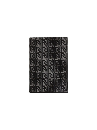 Fendi Rectangular Scarf In Beige+nero