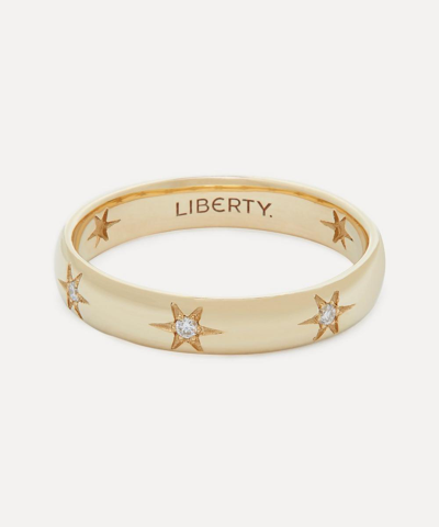 Shop Liberty 9ct Gold Ianthe Star Diamond Band Ring