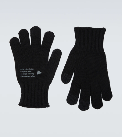 Shop And Wander Wool-blend Gloves In Black