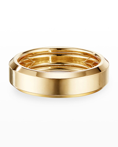 Shop David Yurman Men's Beveled Edge 18k Gold Band Ring
