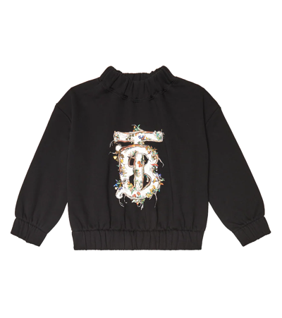 Shop Burberry Tb Cotton Sweatshirt In Black