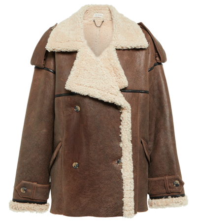 Shop The Mannei Jordan Leather And Shearling Jacket In Brown