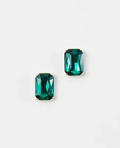 Ann Taylor Emerald Cut Stud Earrings In Boxwood Green ModeSens