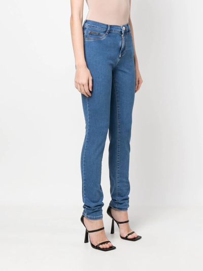 Shop Philipp Plein High-waist Skinny-cut Jeans In Blau