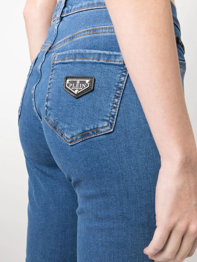 Philipp Plein High-waist Skinny-cut Jeans In Blau